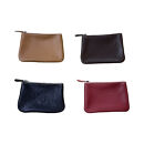 革・ファスナーポーチ ミニ［キャメル］