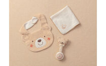 スタイ＆にぎにぎ＆ハンカチセット（くま）TAK108