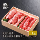 ＜但馬牛＞焼肉&nbsp;赤身&霜降り&nbsp;特選セット1kg【FARMEISTER平山牛舗FH04】