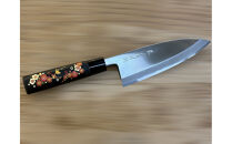 はがね出刃包丁　＜梅の花＞　和風レトロモダン　木製ハンドル