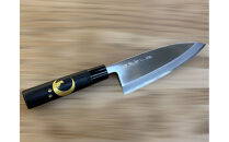 はがね出刃包丁　＜三日月ねこ＞　和風レトロモダン　木製ハンドル