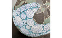 益子焼&nbsp;波光文象嵌陶球＊花器&nbsp;|&nbsp;栃木県&nbsp;伝統工芸品&nbsp;美術品&nbsp;1点限定品&nbsp;一点物&nbsp;陶器&nbsp;陶芸&nbsp;作家