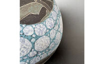 益子焼&nbsp;波光文象嵌陶球＊花器&nbsp;|&nbsp;栃木県&nbsp;伝統工芸品&nbsp;美術品&nbsp;1点限定品&nbsp;一点物&nbsp;陶器&nbsp;陶芸&nbsp;作家