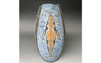 益子焼&nbsp;クジラのいる花器&nbsp;|&nbsp;栃木県&nbsp;伝統工芸品&nbsp;美術品&nbsp;1点限定品&nbsp;一点物&nbsp;陶器&nbsp;陶芸&nbsp;作家