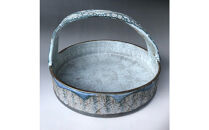 益子焼&nbsp;水流魚のいる手つき鉢＊菓子鉢&nbsp;|&nbsp;栃木県&nbsp;伝統工芸品&nbsp;美術品&nbsp;1点限定品&nbsp;一点物&nbsp;陶器&nbsp;陶芸&nbsp;作家