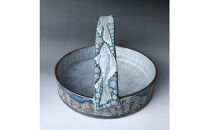 益子焼&nbsp;水流魚のいる手つき鉢＊菓子鉢&nbsp;|&nbsp;栃木県&nbsp;伝統工芸品&nbsp;美術品&nbsp;1点限定品&nbsp;一点物&nbsp;陶器&nbsp;陶芸&nbsp;作家