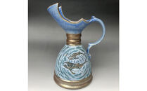 益子焼&nbsp;オルカとクジラのいる注器＊花器&nbsp;|&nbsp;栃木県&nbsp;伝統工芸品&nbsp;美術品&nbsp;1点限定品&nbsp;一点物&nbsp;陶器&nbsp;陶芸&nbsp;作家