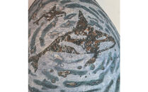 益子焼&nbsp;オルカとクジラのいる注器＊花器&nbsp;|&nbsp;栃木県&nbsp;伝統工芸品&nbsp;美術品&nbsp;1点限定品&nbsp;一点物&nbsp;陶器&nbsp;陶芸&nbsp;作家