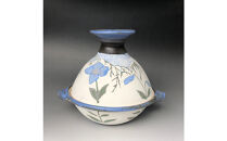 益子焼&nbsp;ヒマラヤの青い花の土鍋＊タジン鍋&nbsp;|&nbsp;栃木県&nbsp;伝統工芸品&nbsp;美術品&nbsp;1点限定品&nbsp;一点物&nbsp;陶器&nbsp;陶芸&nbsp;作家