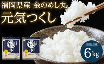＜令和7年産＞福岡県産金のめし丸元気つくし　6kg(3kg×2袋)