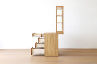 【開梱設置】高野木工 アスター オーダー突板天板 (幅90cm 奥行き60cm) + 60デスク + 30チェスト + 90ラック 天板のみ受注生産 ※チェア別売 オーク【10年保証】