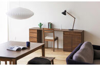 【開梱設置】高野木工 アスター オーダー突板天板 (幅90cm 奥行き60cm) + 60デスク + 30チェスト + 90ラック 天板のみ受注生産 ※チェア別売 ウォルナット【10年保証】