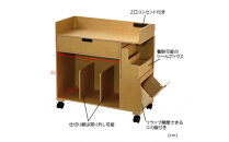 ＜静岡製作所＞パソコン作業ワゴン（大）ナチュラル【沖縄・離島不可】