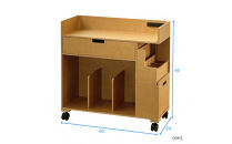＜静岡製作所＞パソコン作業ワゴン（大）ナチュラル【沖縄・離島不可】