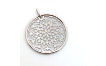 【プラチナネックレス&nbsp;Pt900&nbsp;二つ菊ペンダントトップ&nbsp;グリームカット長小豆0.25φ&nbsp;45cm】富山県&nbsp;富山市&nbsp;贈り物&nbsp;おすすめ&nbsp;ギフト&nbsp;記念