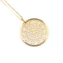 【18金イエローゴールドネックレス&nbsp;二つ菊ペンダントトップ&nbsp;グリームカット長小豆0.25φ&nbsp;45cm】富山県&nbsp;富山市&nbsp;贈り物&nbsp;おすすめ&nbsp;ギフト&nbsp;記念