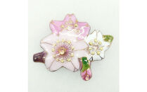 金彩無線七宝焼&nbsp;桜のブローチ　[西宮100周年ラベル]