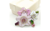 金彩無線七宝焼&nbsp;桜のブローチ　[西宮100周年ラベル]