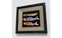 金彩無線七宝焼　端午の節句　吹流しと鯉のぼりの飾り額