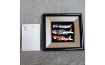 金彩無線七宝焼　端午の節句　吹流しと鯉のぼりの飾り額