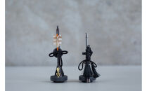 徳川家康公と三日月屏風と台のセット