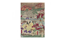 オリジナル【レプリカ浮世絵（3枚絵）河鍋暁斎作「明治元戊辰年五月十五日&nbsp;東台戦争落去之図」】／名古屋刀剣博物館