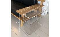 棚付きアクリルサイドテーブル　1台　川崎市自社工場一貫生産品