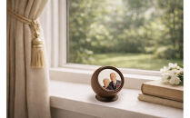 手元供養にも使える写真陶板付き宝物入れ「たまてまり」