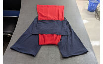 迎春！あったか、みんなにやさしい赤いふんどし！商品名「エミューL」（青色）　