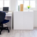 隠せる背面収納ワゴン&nbsp;A4ファイル対応&nbsp;幅80&nbsp;高さ80&nbsp;AKU105646091