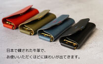 【革工房Rim】4連&nbsp;キーホルダー〈赤×ベージュ糸〉｜京都&nbsp;レザーキーホルダー&nbsp;人気ブランド［&nbsp;キーケース&nbsp;全て手作業&nbsp;ハンドメイド&nbsp;コンパクト&nbsp;本革&nbsp;人気&nbsp;おすすめ&nbsp;革製品&nbsp;レザー&nbsp;手作り&nbsp;クラフト&nbsp;ギフト&nbsp;プレゼント&nbsp;お取り寄せ&nbsp;通販&nbsp;送料無料&nbsp;ふるさと納税&nbsp;］