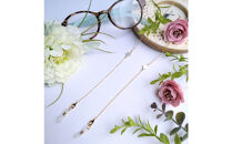 シェル　四つ葉　14KGF　メガネチェーン　フラワーモチーフ　　アレルギー対応　白蝶貝　天然石　シンプル　ギフト　