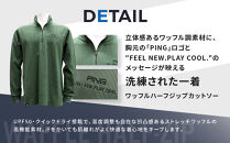 ピンゴルフ&nbsp;ワッフルハーフジップカットソー&nbsp;長袖シャツ&nbsp;カーキ&nbsp;LLサイズ