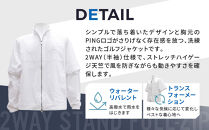 ピンゴルフ&nbsp;ハイゲージ天竺2WAYスタンドフルジップブルゾン&nbsp;半袖&nbsp;長袖&nbsp;ホワイト&nbsp;LLサイズ