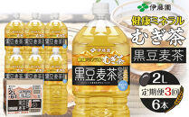 ［定期便&nbsp;全3回&nbsp;毎月発送］健康ミネラル麦茶黒豆麦茶&nbsp;2L×1ケース&nbsp;（6本）