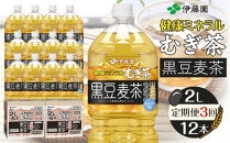 ［定期便&nbsp;全3回&nbsp;毎月発送］健康ミネラル麦茶黒豆麦茶&nbsp;2L×2ケース&nbsp;（12本）