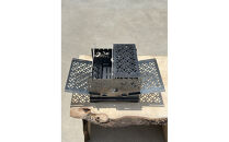 3WAY焚火BOX和柄スタンダードセット＋グリル鉄板S和柄4.5mm厚（オプション品）