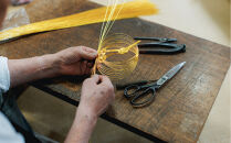 加賀水引細工　イヤリング　花　ゴールド