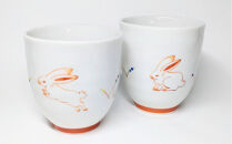 九谷焼　組湯呑　うさぎ