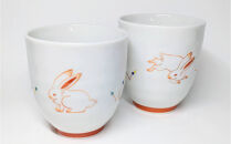 九谷焼　組湯呑　うさぎ