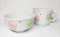 九谷焼　こども飯椀・マグセット　だるまちゃん