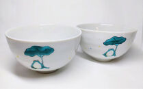 九谷焼　組飯椀　カエルとハス