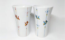 九谷焼　ペアフリーカップ小　折鶴