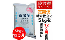【定期便予約】佐渡地区産コシヒカリ&nbsp;5kg（全12回）
