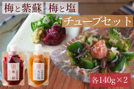 【梅ボーイズ】無添加&nbsp;紀州南高梅の梅チューブ2本セット（塩・紫蘇）天日塩使用&nbsp;umehkr019