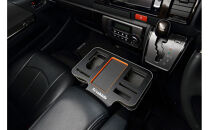 【トヨタ&nbsp;200系ハイエース用】ドリンク&スマホホルダー　レザーブラック