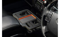 【トヨタ&nbsp;200系ハイエース用】ドリンク&スマホホルダー　レザーブラック