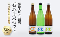 【信濃大町の3酒蔵&nbsp;呑み比べセット】わちがいオリジナルラベル&nbsp;&nbsp;720mlx3本入