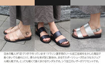 軽量2本ベルトサンダル&nbsp;【ブラックメタリック&nbsp;/&nbsp;サイズS（22.0～22.5センチ）】