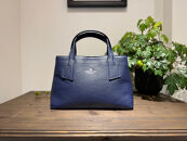 革職人が作った本革トートバッグXSシュリンク【ネイビー】